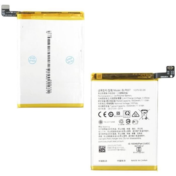 Internt batteri för Realme 8, 8 Pro 4G och 8 Pro 5G 4500 mAh kompatibel BLP837