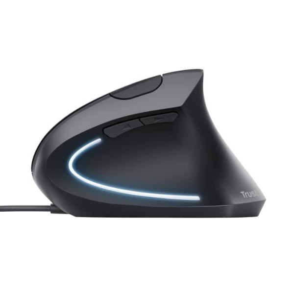 Trust Verto Vertical Wired Mouse, Ergonomic, 1000-1600 DPI, Prevention of Mouse Syndrome and Epicondylit, för PC/laptop/Mac