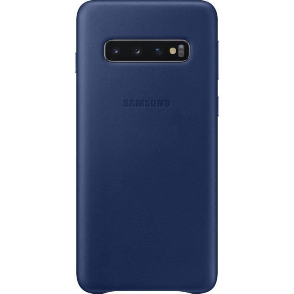 Samsung S10 læder taske - Navy marinblå