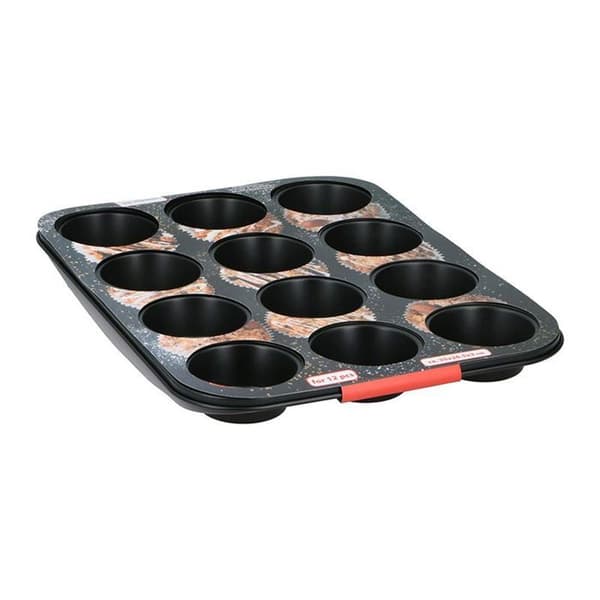 Muffinform - ALPINA - 12 stk. - Non-stick - Stål - Sort svart