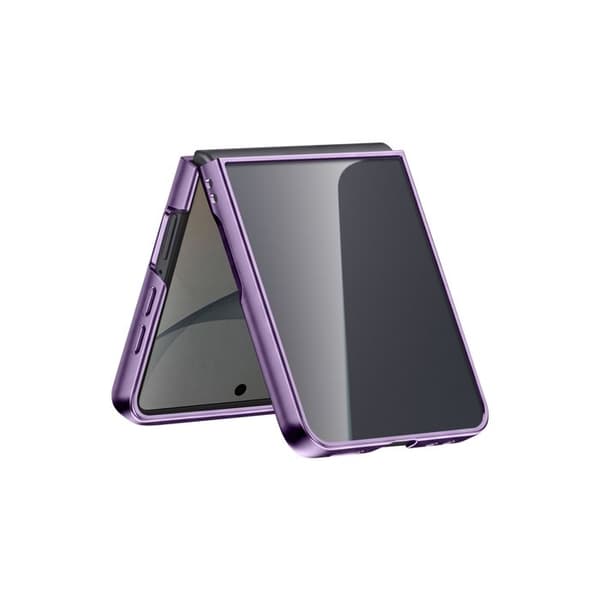 Sammenfoldelig etui til Galaxy Z Flip 8 med anker og lilla kromkant Violett