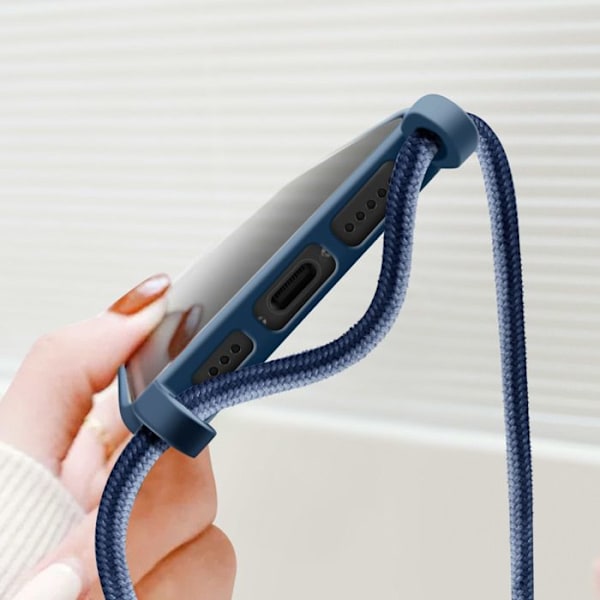 Coque Cordon Semi Rigide Soft touch för iPhone 16 Pro Max Mörkblå Blå