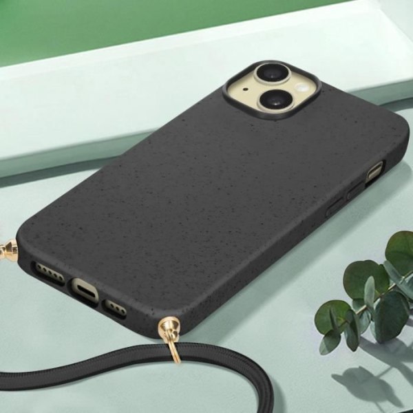 Nauhakotelo iPhone 15 silikonille kierrätettävälle Classic Case orgaaniselle mustalle Svart