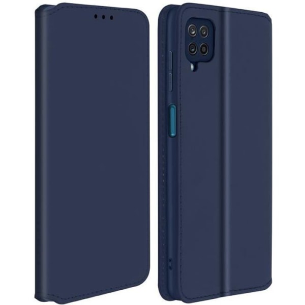 Housse - Samsung - Galaxy A12 - Øko-læder - Pung - Støttefunktion - Blå Blå