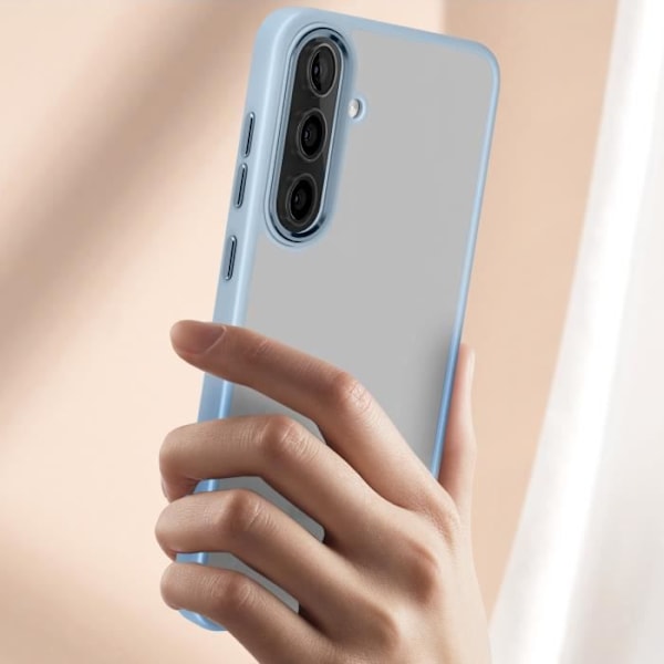 Fodral till Samsung S24 Plus - AVIZAR - Hård rygg mjuk kontur - Blekblå rökt design Blå