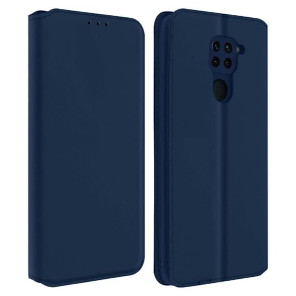 Hölster - AVIZAR - Xiaomi Redmi Note 9 - Ekologiskt läder - Stöd funktion - Blå Blå