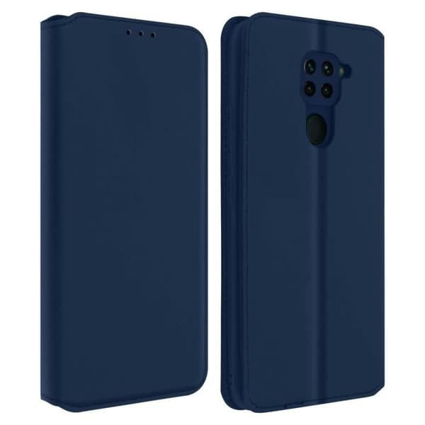 Housse - AVIZAR - Xiaomi Redmi Note 9 - Øko-læder - Støttefunktion - Blå Blå