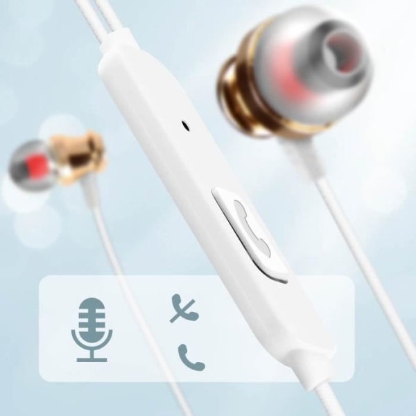 USB-C trådbundna hörlurar - LINQ - In-ear - Integrerad mikrofon - 1,2 m - Vit Vit