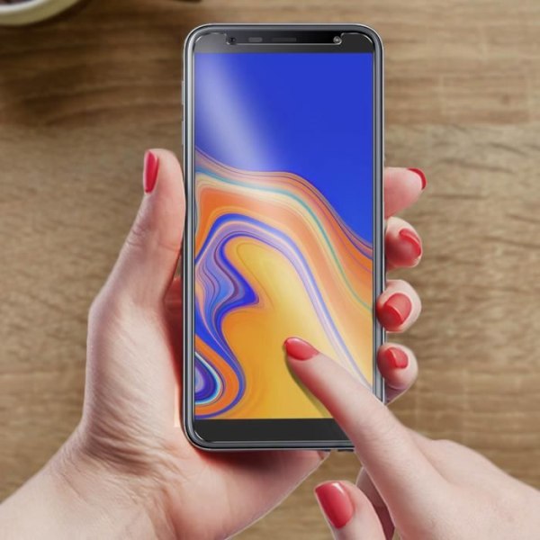 Galaxy J6 Plus pehmeä näytönsuojakalvo naarmuuntumista estävä iskunkestävä läpinäkyvä valkoinen