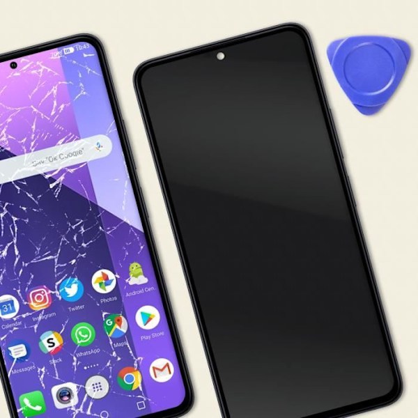 LCD-skærm til Xiaomi Redmi Note 13 Pro Plus Touch Glass og Chassis Relife Black Svart