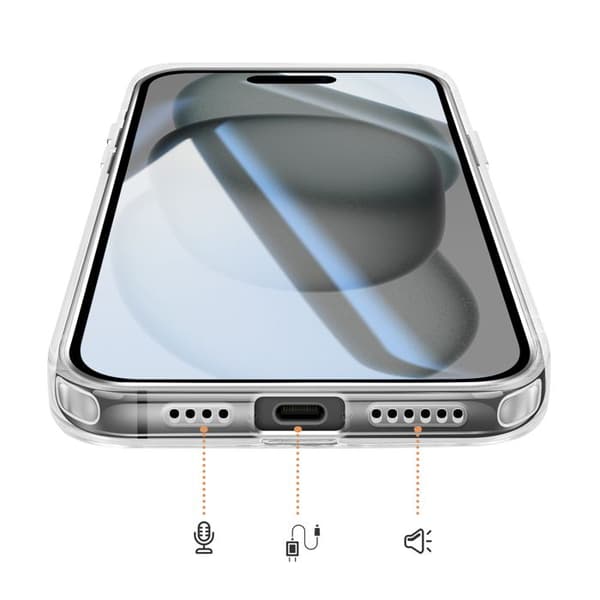 MagSafe-skal för iPhone 15 Plus / 14 Plus Förstärkt Bi-material Skydd Vit Vit