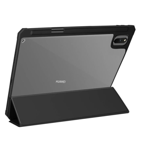 Etui - Huawei - MatePad 11 - Fuld beskyttelse - Videostativ - Øko-læder soft touch Svart / Transparent Rygg