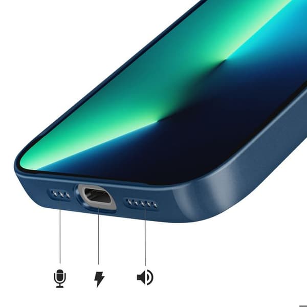 Cover til iPhone 13 Pro Max Kompatibel med MagSafe Mat AG Glas Mørkeblå Blå