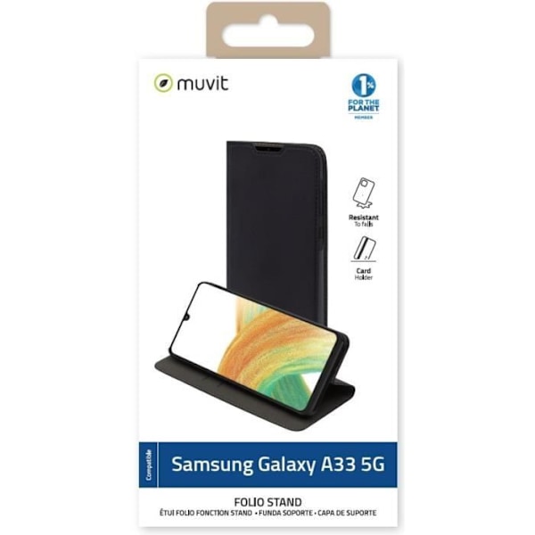 MUVIT FOR CHANGE FOLIO STAND RECYCLETEK SAMSUNG GALAXY A33 5G Svart