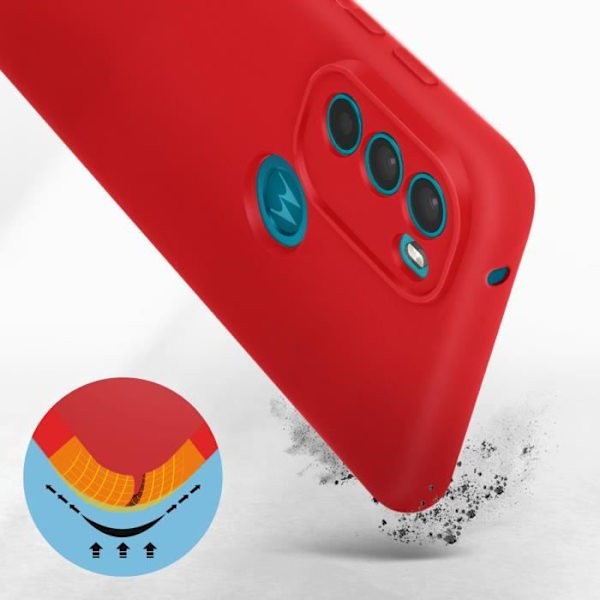 Motorola Moto G71 5G Halvstyv Soft-touch Tunt fodral rött