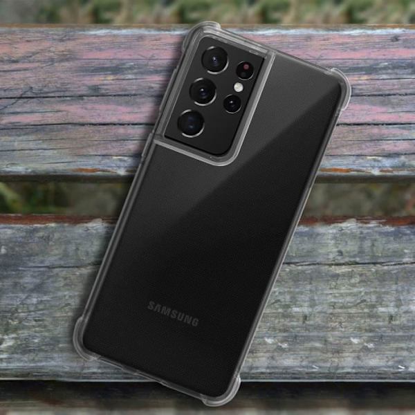 Skydd - Akashi - Galaxy S21 Ultra - Mjuk - Transparent Vit - Förstärkta stötsäkra hörn Klar vit