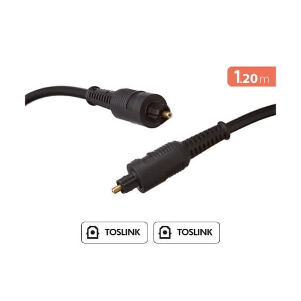 Lydkabel Fiber Optisk - Force Power - Toslink - 1,2 m - Sort - Immersiv Surround Lyd