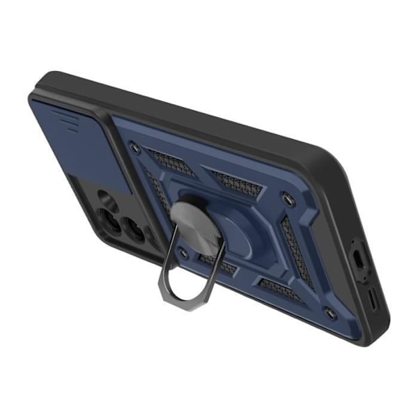 Coque för Samsung Galaxy S24 FE Med Ring Stöd Glidande Kameraskydd Mayaxess Nattblå Blå