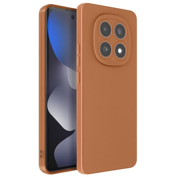 Silicone Cover til Redmi Note 15 med Forstærkning til Kamerablok Brun brun