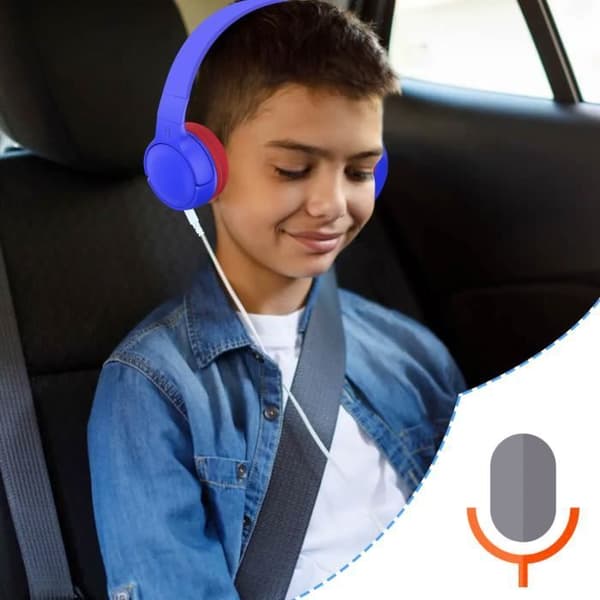 Bluetooth 5.1 hovedtelefoner - AKASHI - Barn - Batterilevetid 8 timer - Sammenfoldelig - Volumen begrænset 85dB Blå röd