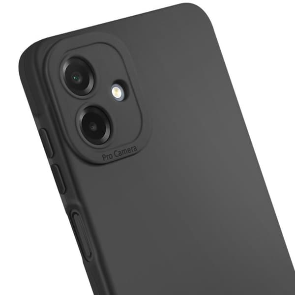 Cover - ADVARSEL - Galaxy A07 - Blød Silikone - Forstærkning til Kamera Blok - Sort Svart