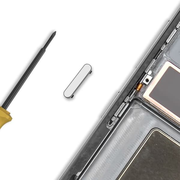 Ersättnings Power-knapp för Galaxy S25 Ultra Samsung Service Pack Silver Grå