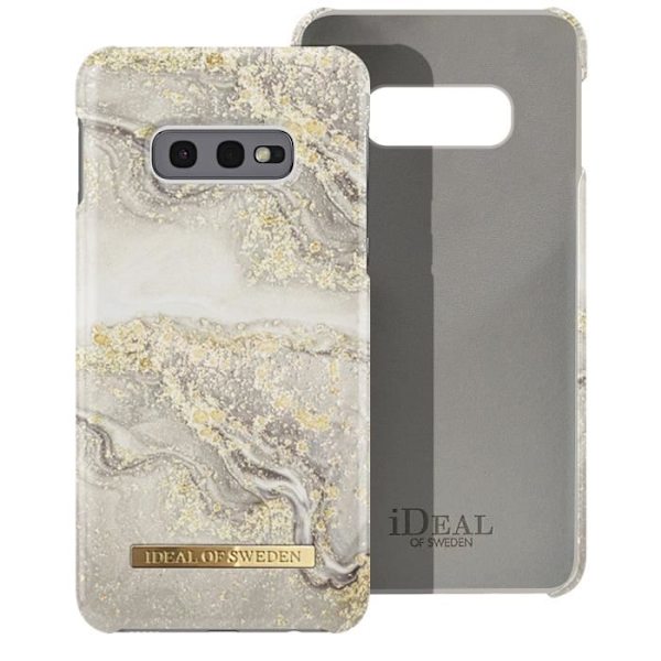 Fodral till Samsung S10e Marbled Luxury Ultra Thin Sparkle Greige Marble iDeal of Sweden Beige