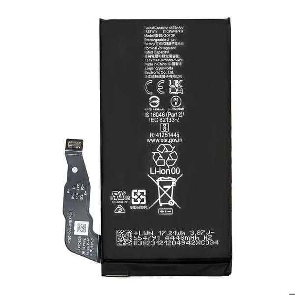 Erstatningsbatteri - AVIZAR - Pixel 8a - 4492mAh - 3.87V - Sort Svart