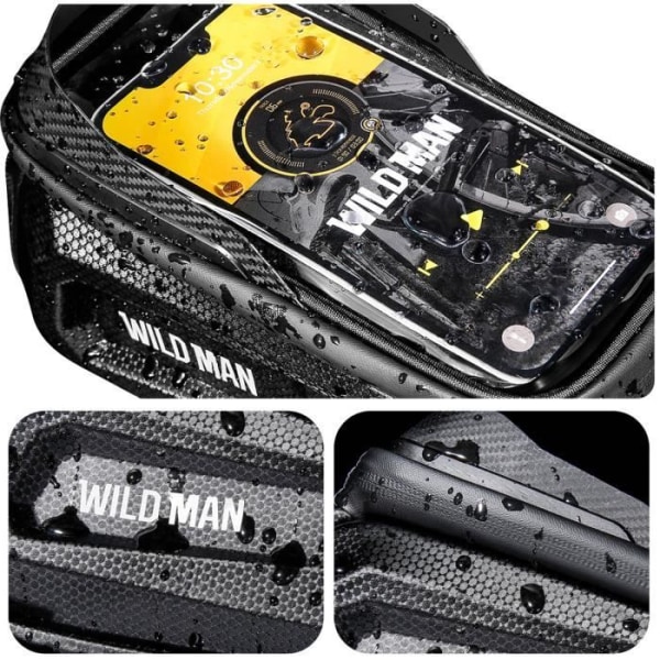 Wildman E10 Vandtæt Cykeltaske Kapacitet 1L Touch Window Sort