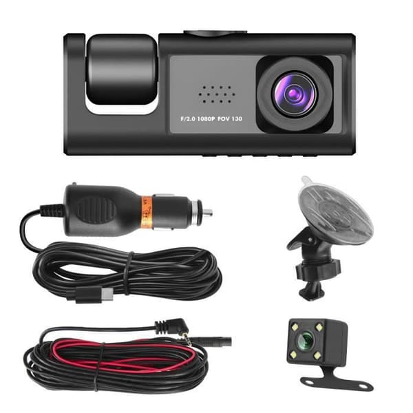 Dashcam Forrude Front Bag Interiør 1080p LED 2 tommer Micro Black Svart