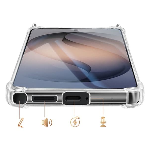 Siliconfodral för Galaxy S26 Ultra med 70 cm transparent nylonflätad snodd Vit