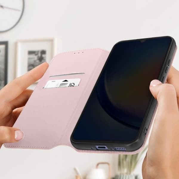 Plånboksfodral - AVIZAR - Galaxy A34 5G - Rosa - Magnetisk lock - Videostöd Rosa