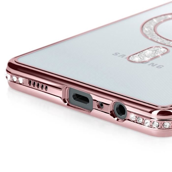 Coque Diamant för Samsung Galaxy A06 MagSafe Kontur Strass Rosa Champagne Rosa
