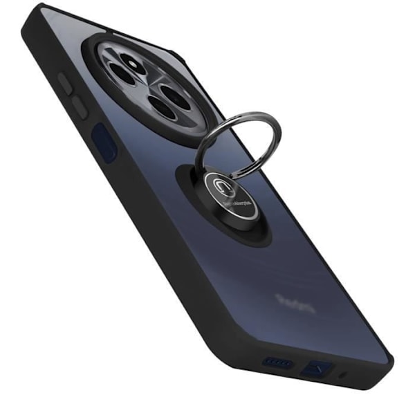 Taske til Xiaomi Redmi 14C - AVIZAR - Metal Ring Video Support - Sort Svart