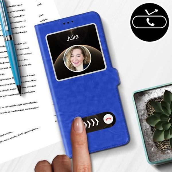 Huppu - Apple - iPhone 12 Mini - Folio-kuori - Kaksoisikkuna - Video-tuki - Sininen blå