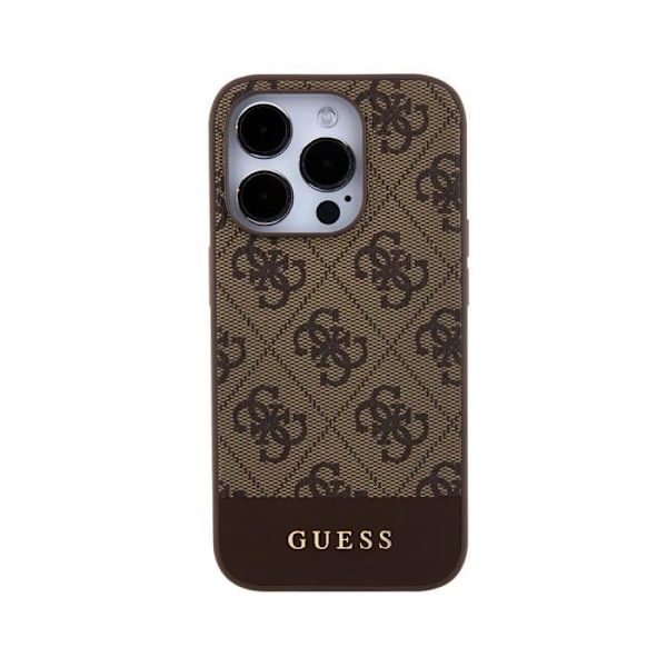 Coque för Apple iPhone 15 Pro Kompatibel med MagSafe Utgåva 4G Stripe Ultra-Chic Guess Brun kastanj