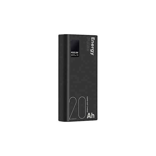 Powerbank 20000mAh EnergyPulse USB-A/USB-C PD 22,5W med Digital Skärm OBAL:ME Svart