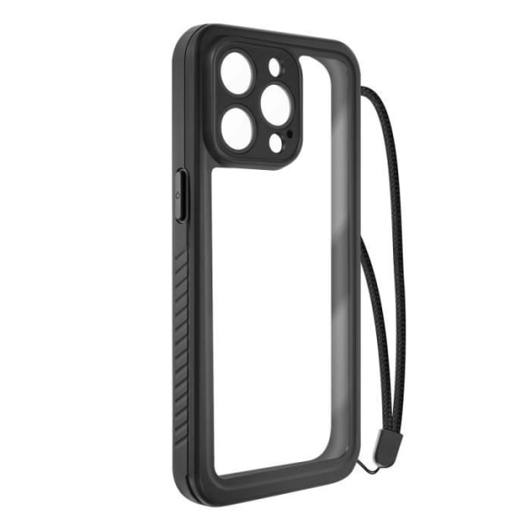 IP68 vandtæt etui til iPhone 15 Pro Max Fuld beskyttelse Black Contour Svart Transparent