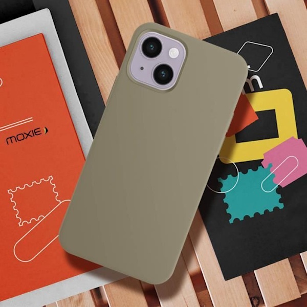 iPhone 14 skyddsfodral - MOXIE - Halvstyv hybrid - Tunt och lätt - Mjuk insida nardo grå