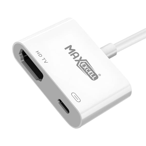 HDMI till USB-C videoadapter - MAX EXCELL - Ultra-HD 4K - Snabbladdning 100W - Vit