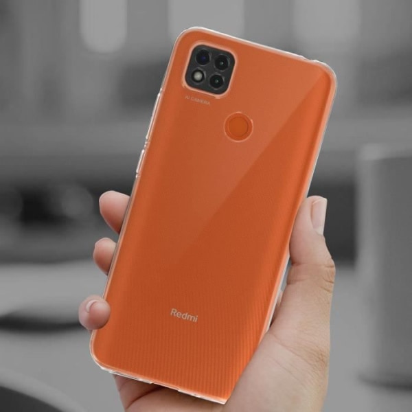 Xiaomi Redmi 9C mjukt fodral och härdat glasfilm 9H hårdhet svart