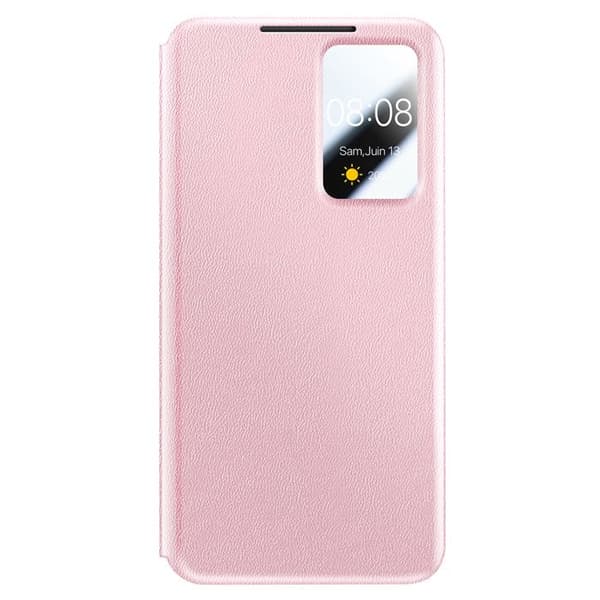 Galaxy A17:n kotelo Smart View -ikkunalla ja korttipaikalla, vaaleanpunainen Ros