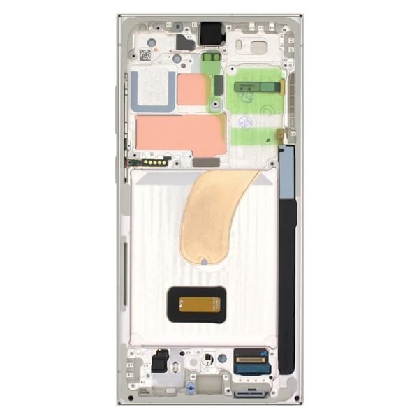 Display Soft OLED för Samsung S23 Ultra - AVIZAR - Fingerglas - Beige Chassi - Flexibelt Glas Beige
