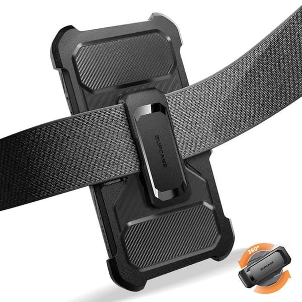 Heltäckande skal - SUPCASE - Pixel 10 Pro - Stötsäker 6m - Ställning - Bälteklipp - Svart Svart