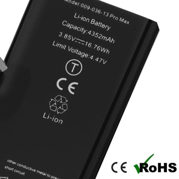 Akku - DECODE - iPhone 13 Pro Max - 4352mAh - Virheettömät asennus - Musta Svart