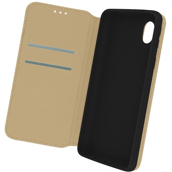 Etui til Samsung Galaxy A01 Core Wallet Funktion Video Support Guld gyllene