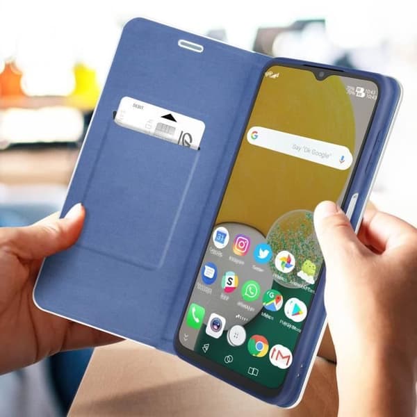 Fodral - Samsung - Galaxy A13 5G/A04s - Kolfiber Blå - Helskydd - Videostöd Blå