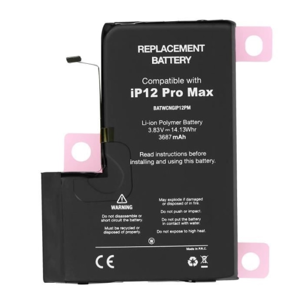 iPhone 12 Pro Max batteri 100 % kompatibel kapacitet 3687mAh A2466