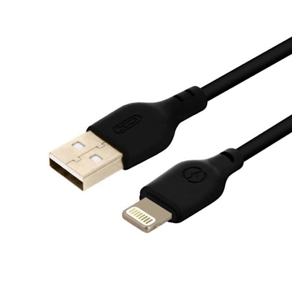 USB Til Lightning Kabel Opladningssynkronisering 2m Anti-tangle Sort