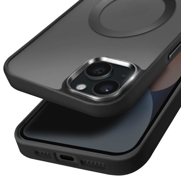 MagSafe-kuori iPhone 14 Matte Frosted Musta Reuna Svart